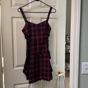 Red plaid Lip Service mini skirt dress